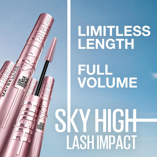 Maybelline Lash Sensational Sky High Washable Mascara Makeup, Volumizing, Lengthening, Defining, Curling, Multiplying, Buildable Formula, Cosmic Black, 1 Count