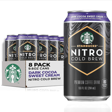 Starbucks Nitro Cold Brew Coffee, Dark Cocoa Sweet Cream, 9.6 Fl Oz Cans, Iced Coffee, Cold Brew Coffee, Coffee Drink (Pack Of 8)
