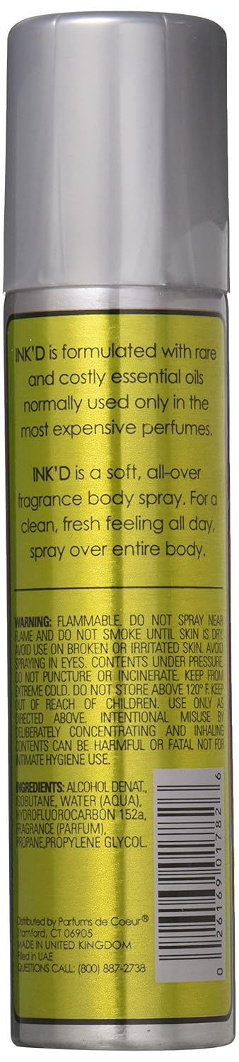 Parfums De Coeur Ink'D Fragrance Deodorant Body Spray For Women, 2.5 Ounce, Ink25 (2)