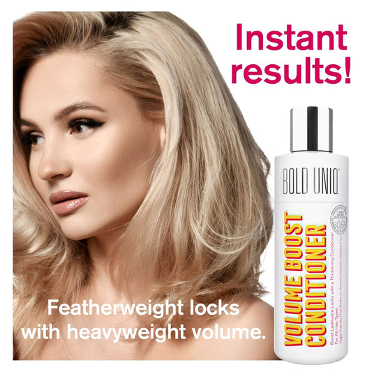 Volumising Conditioner - Lightweight Hair Thickening Conditioner For Fuller Looking Hair In One Use - For Thin, Flat & Fine Hair - Enhanced Volume, Shine, Movement & Elasticity - Sulphate Free