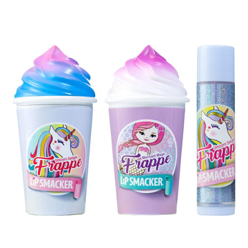 Lip Smacker Magical Frappe Collection 3 Pack Beverage Lip Balm- Unicorn & Mermaid Unicorn Delight/Mermaid Magic