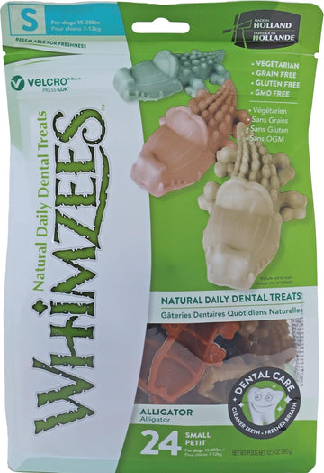 WHIMZEES By Wellness Alligator, Natural and Grain-Free Dog Chews, Dog Dental Sticks for Small Breeds, 24 Pieces, Size S?WHZ322EU
