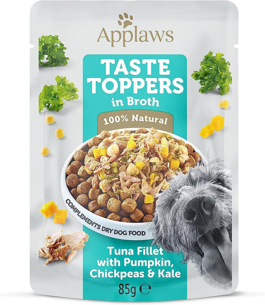 Applaws Natural Wet Dog Food Pouch, Grain Free Tuna with Vegetables in Broth 12 x 85g Pouches?TT9030CE-A
