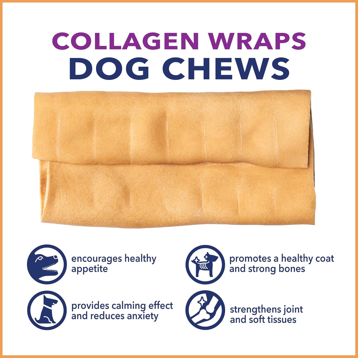 Pet Factory CareChewz Collagen 6-7" Large Wraps Dog Chew Treats - Chicken Flavor, 2 Count/1 Pack : Pet Supplies