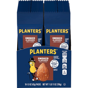 Planters Smoked & Salted Almonds Single Serve (1.5Oz Bags, Pack Of 18)