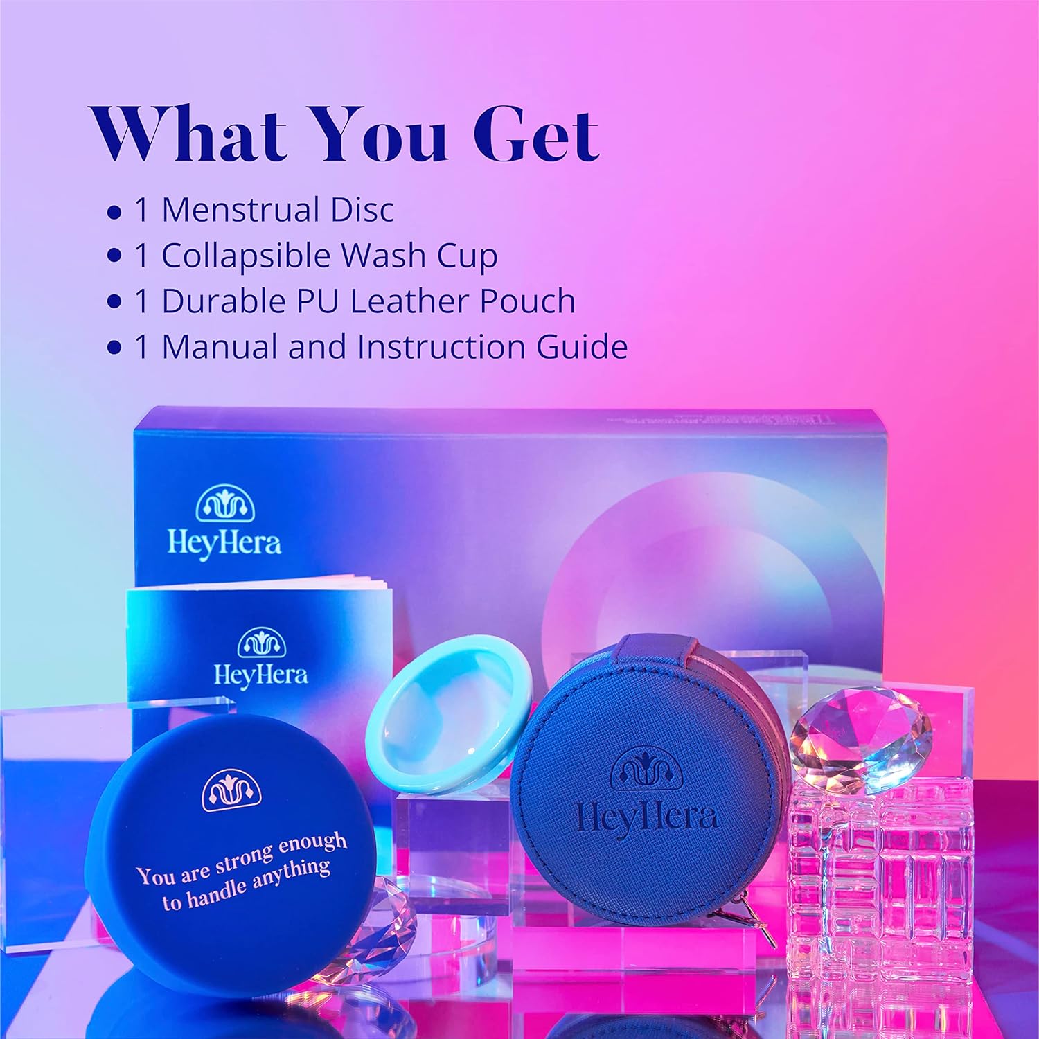 HeyHera Menstrual Disc Reusable, Silicone Menstrual Disc, Comfortable Period Disc, Easy to Use & Extract, Simple to Clean Reusable Menstrual Disc (Mini) : Health & Household