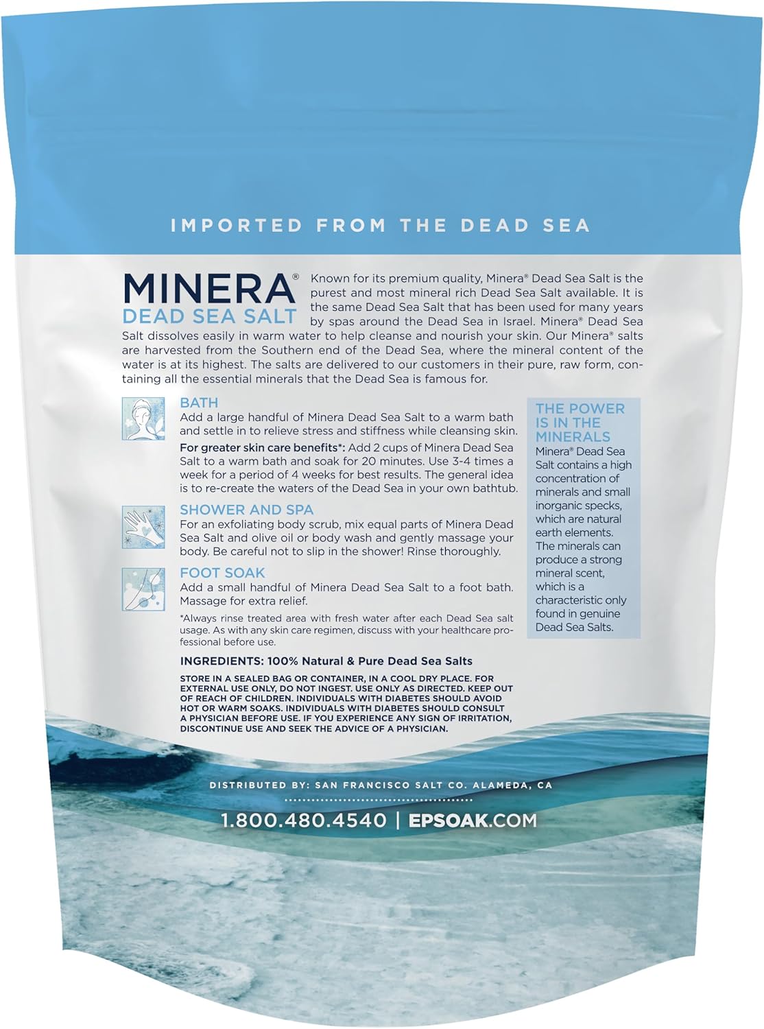 Minera Dead Sea Salt - 57 lbs. Fine Grain Bulk (Qty. 3 x 19 lb. Bags) : Beauty & Personal Care