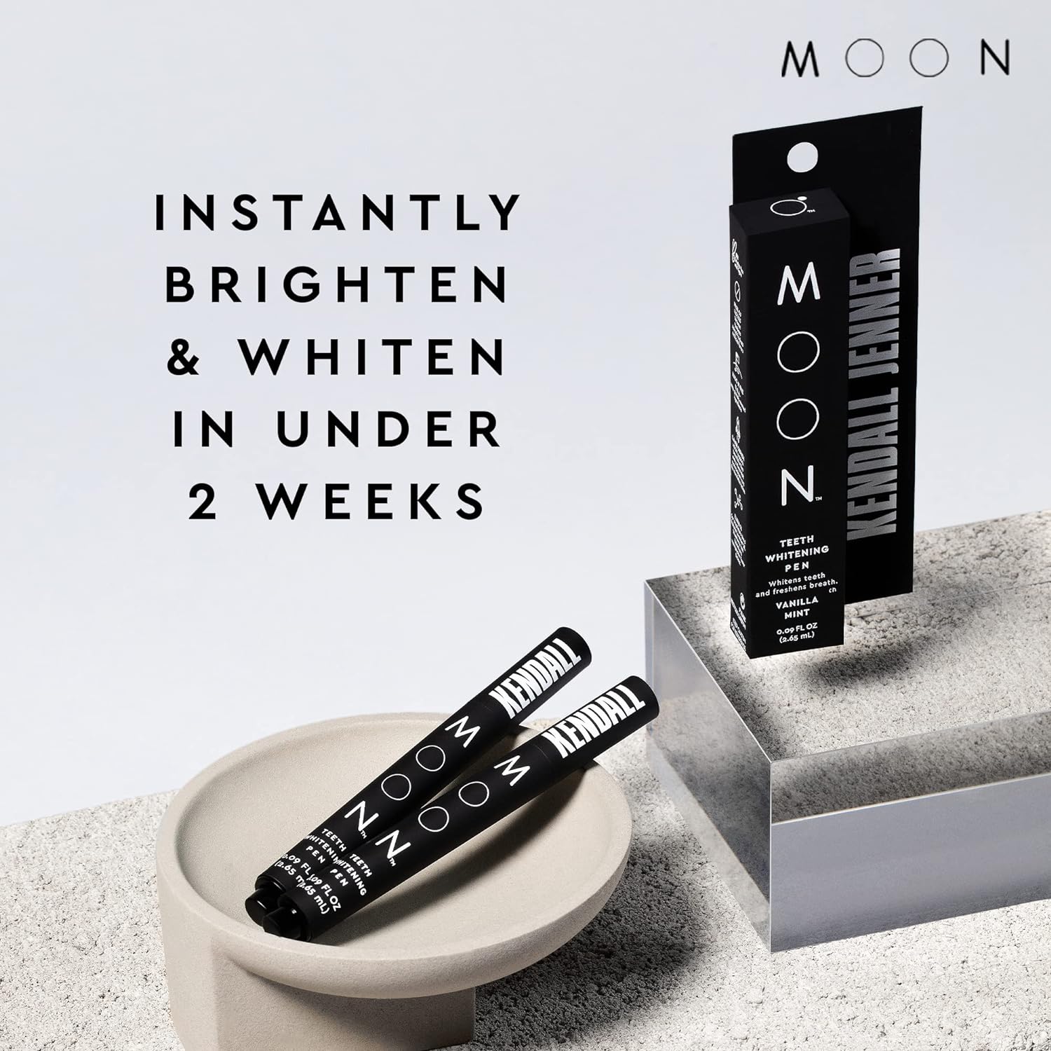 MOON Teeth Whitening Pen, Elixir III by Kendall Jenner, Brush Every Tooth White, On-The-Go Whitener for A Brighter Smile, Gentle on Sensitive Teeth, 30+ Uses, Vegan, Vanilla Mint Flavor : Health & Household