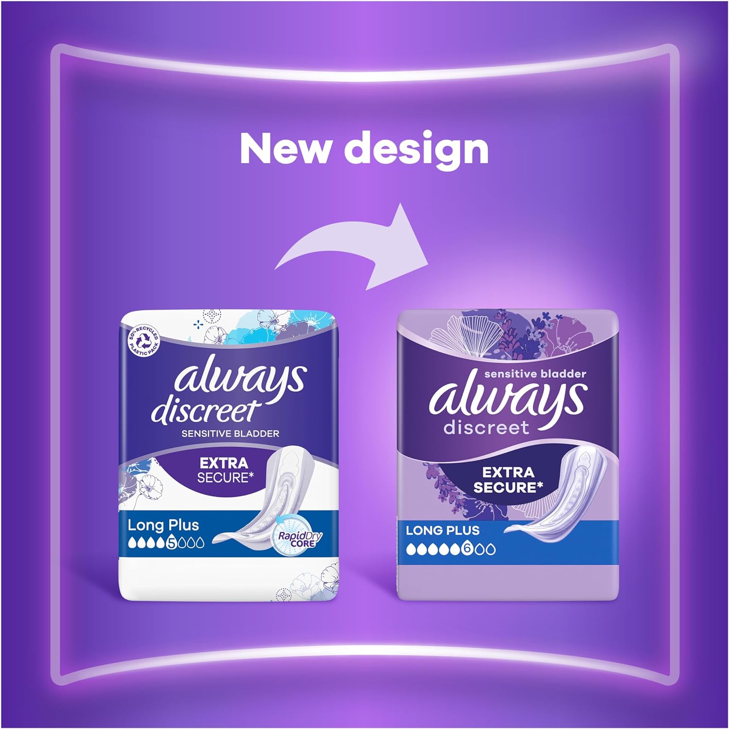 Always Discreet Incontinence Pads Women, Long Plus, Absorbency 5, 64 Sanitary Towels (16 x 4 Packs), Extra Secure Bladder Leak Protection, Odour Neutraliser : Amazon.co.uk: Health & Personal Care