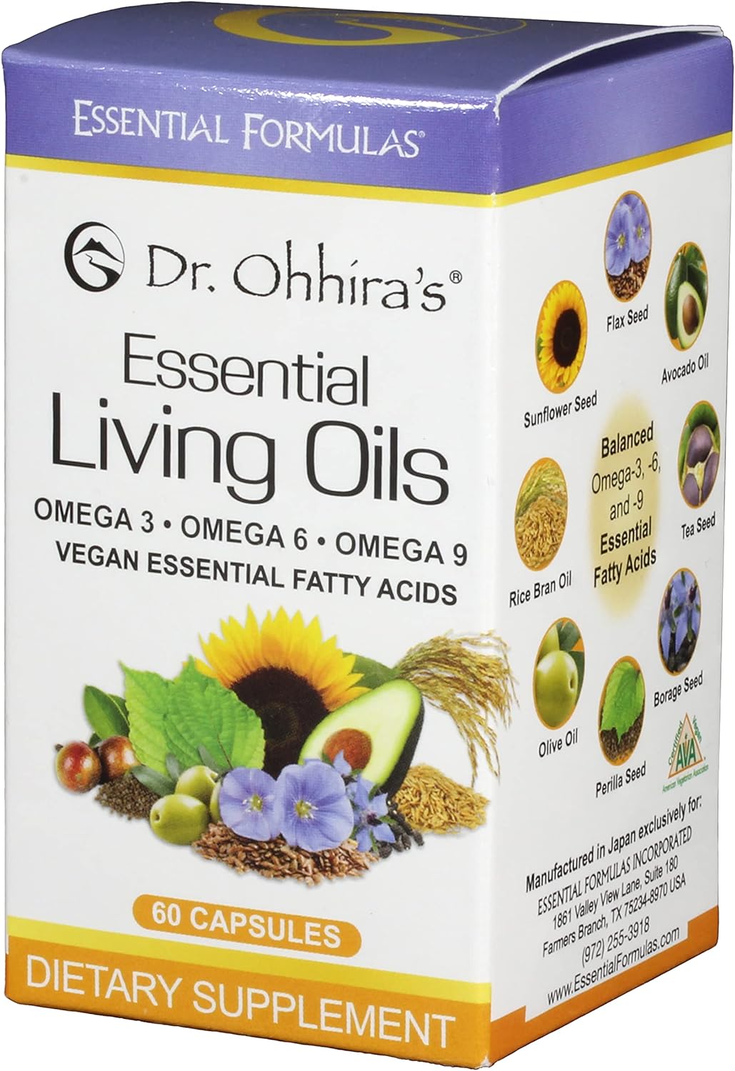 Dr. Ohhira's Vegan Omega 3, EFA and Fish Oil Alternative, 60 Capsules