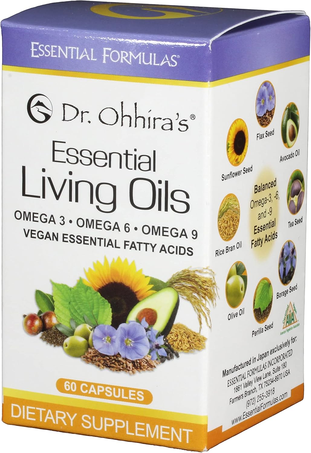 Dr. Ohhira'S Vegan Omega 3, Efa And Fish Oil Alternative, 60 Capsules