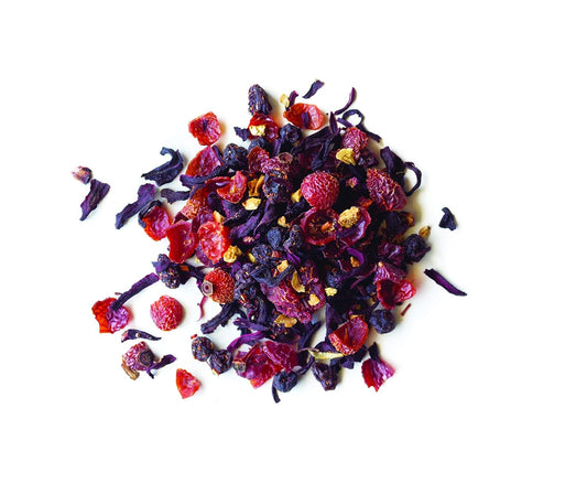 Rishi Tea Scarlet Loose Leaf Herbal Tea | Immune Support, Usda Certified Organic, Caffeine-Free Berry Fruit Blend, Antioxidants, Nutrient Dense | 1 Lb Bag, Makes 75 Cups