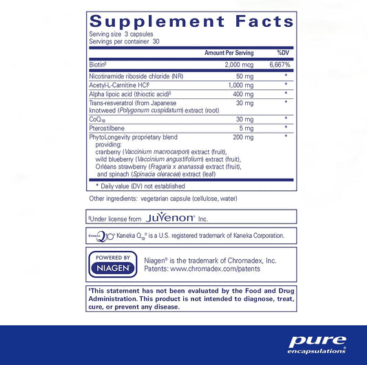 Pure Encapsulations Revitalage Ultra 90'S - Aids Healthy Aging - Mitochondrial Support* - Antioxidant-Rich - Gluten Free & Non Gmo - 90 Capsules