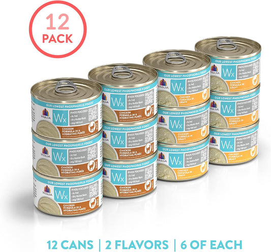 Weruva Wx Phos Focused, Chicken Formulas Variety Pack, 3Oz Can (Pack Of 12)