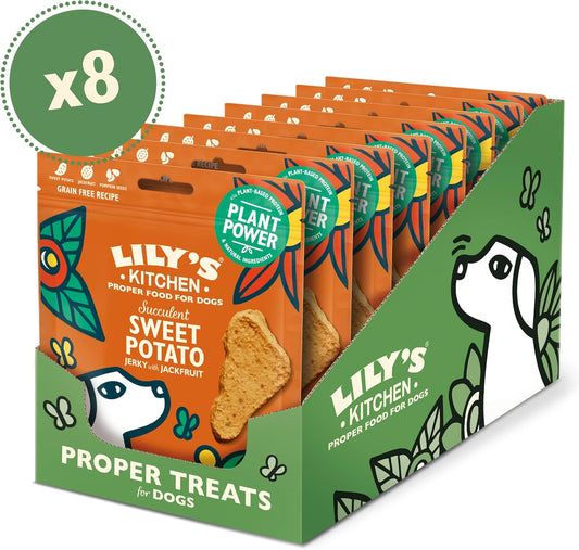 Lily's Kitchen Dog Plant Power Sweet Potato and Jackfruit Jerky - Natural Dog Treats (8 x 70 g)?ANDTSJJ70