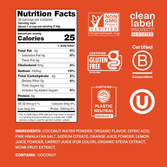 Cure Hydration | Plant-Based Electrolyte Drink Mix | No Added Sugar | Fsa & Hsa | Dehydration Relief Powder Made With Coconut Water | Non-Gmo | Vegan | 28 Servings Jar - Berry Pomegranate