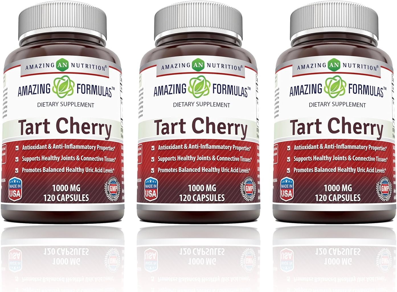 Amazing Formulas Tart Cherry Extract Capsules (Non-Gmo,Gluten Free) - Antioxidant Support - Promotes Joint Health & A Proper Uric Acid Level Balance (1000 Mg, 120 Count (Pack Of 3))