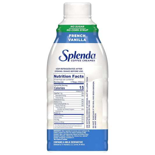 Splenda Sugar Free French Vanilla Coffee Creamer, 32 Fl Oz