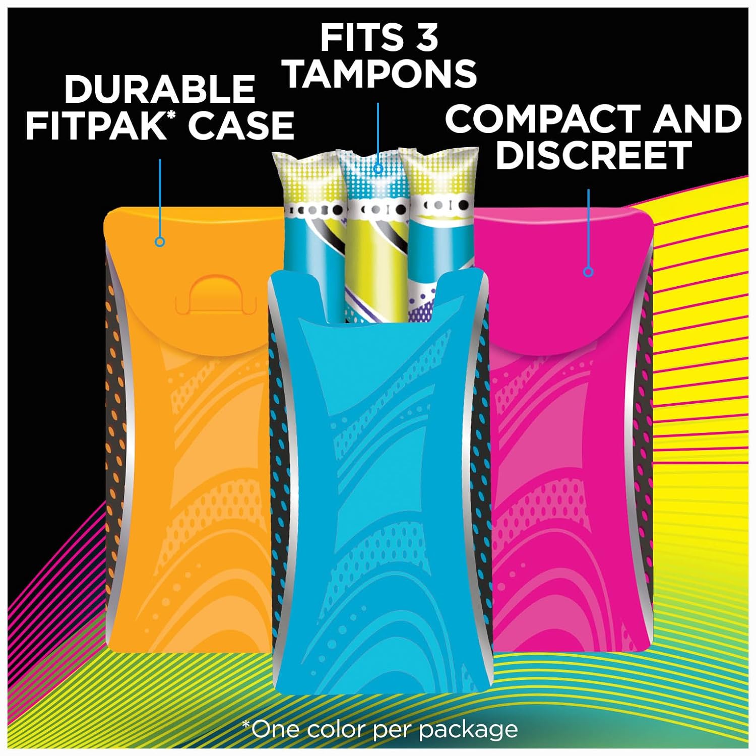 U by Kotex Fitness Tampons with FITPAK, Regular Absorbency, Fragrance-Free Tampons, 31 Count : Industrial & Scientific