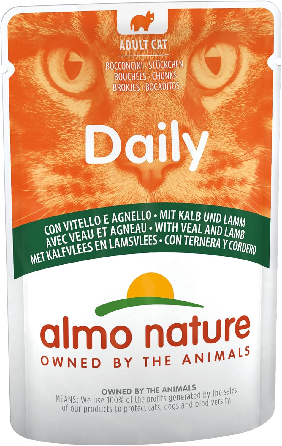 almo nature Daily Cat Food with Veal and Lamb, 70 g, Pack of 30 :Pet Supplies