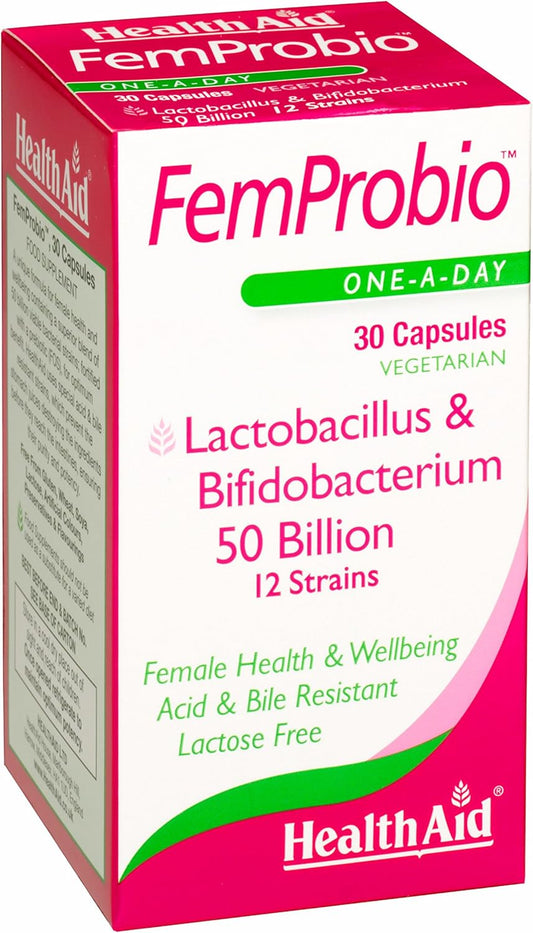 HealthAid FemProbio - Probiotics - 30 Vegetarian Capsules : Amazon.co.uk: Health & Personal Care