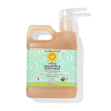California Baby Calming Baby Shampoo + Baby Wash | 100% Plant-Based | Lavender Body Wash For Sensitive Skin | Hypoallergenic | 562 Ml / 19 Oz