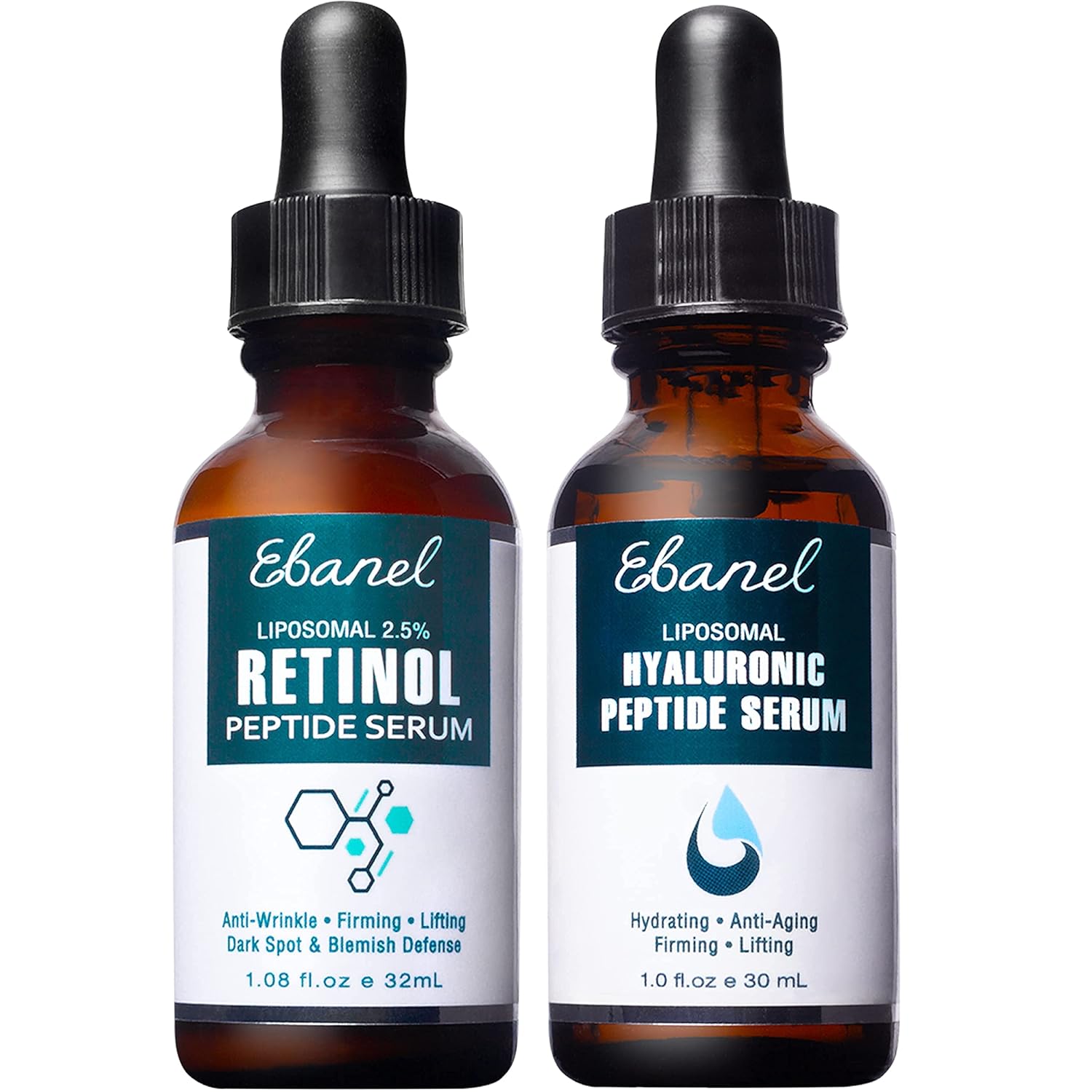 Ebanel Bundle Of 2.5% Retinol Serum, And Hyaluronic Acid Serum