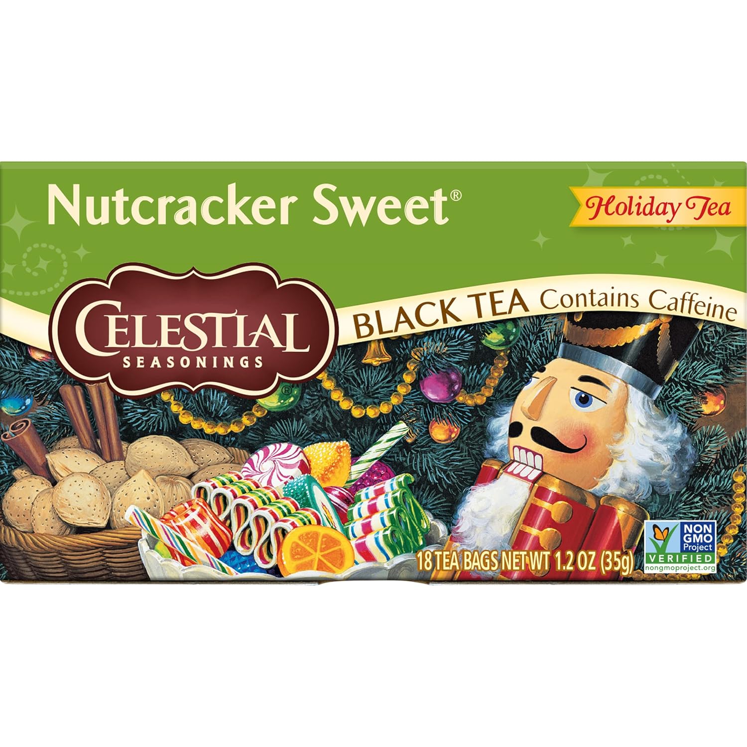 Celestial Seasonings Black Tea, Nutcracker Sweet, 18 Count (Pack Of 6)