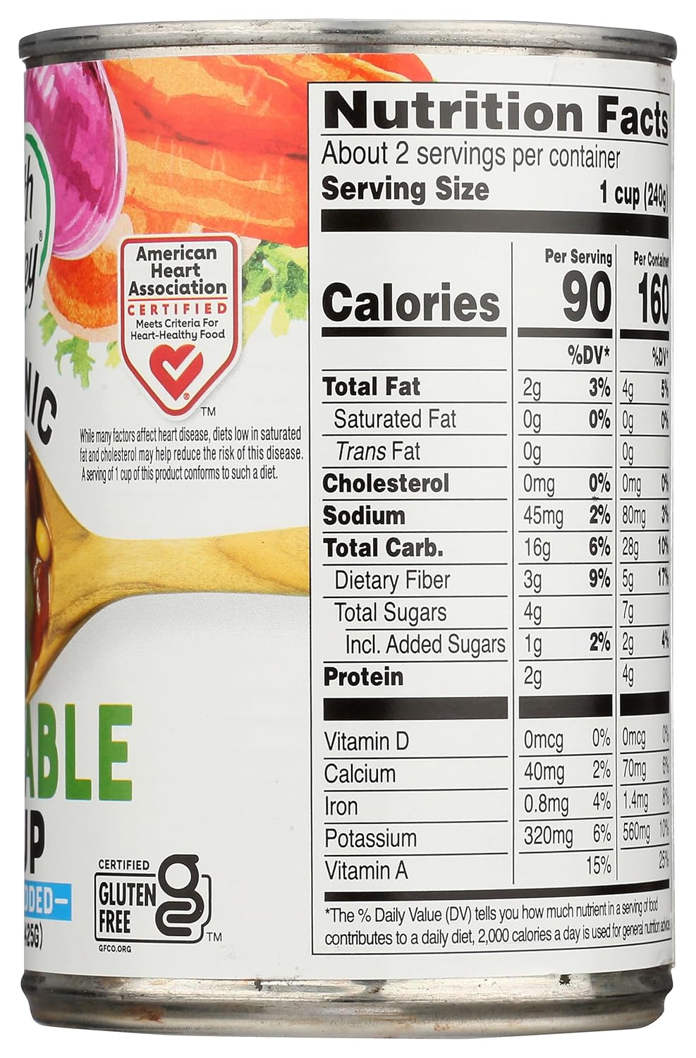 Health Valley Organic No Salt Vegetable Soup, 15 Oz