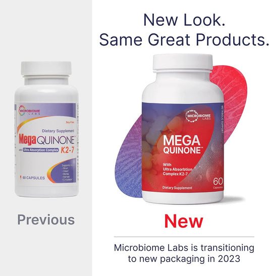 Microbiome Labs Restorflora Spore & Yeast Probiotics Supplement (50 Capsules) + Megaquinone K2-7 Complete Vitamin K Supplement Vitamin K1 & K2 Mk-7 K2 With Magnesium & Zinc (60 Capsules) - 2 Products