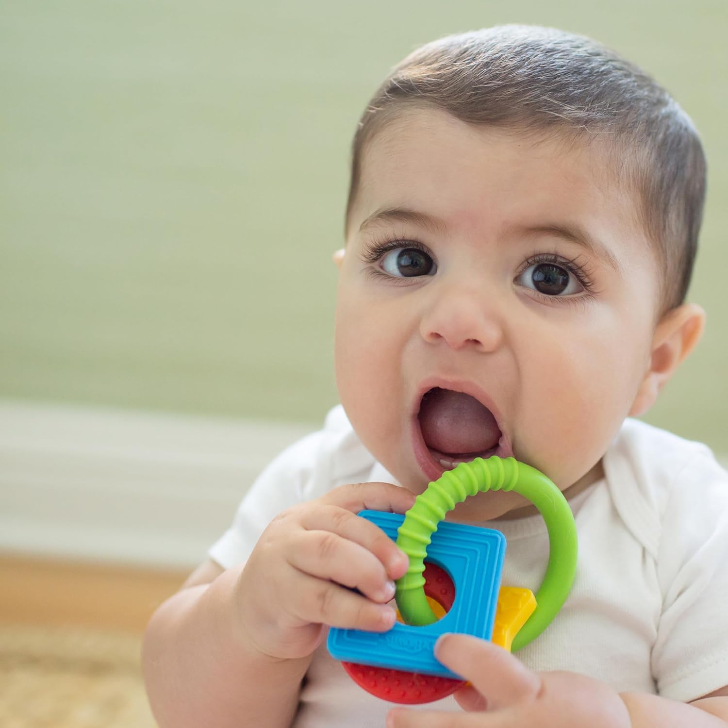 Dr. Brown's Learning Loop, Baby Teether Ring with Multiple Shapes & Textures, Soft 100% Silicone, BPA Free, 3m+ : Baby