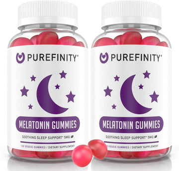 Melatonin Gummies ? Non-Habit Forming 5mg Melatonin for Kids & Adults - Vegan Berry Flavor Supplement - Healthy Restful Cycles, Gluten Free & Non-GMO - 120 Gummies (Pack of 2)