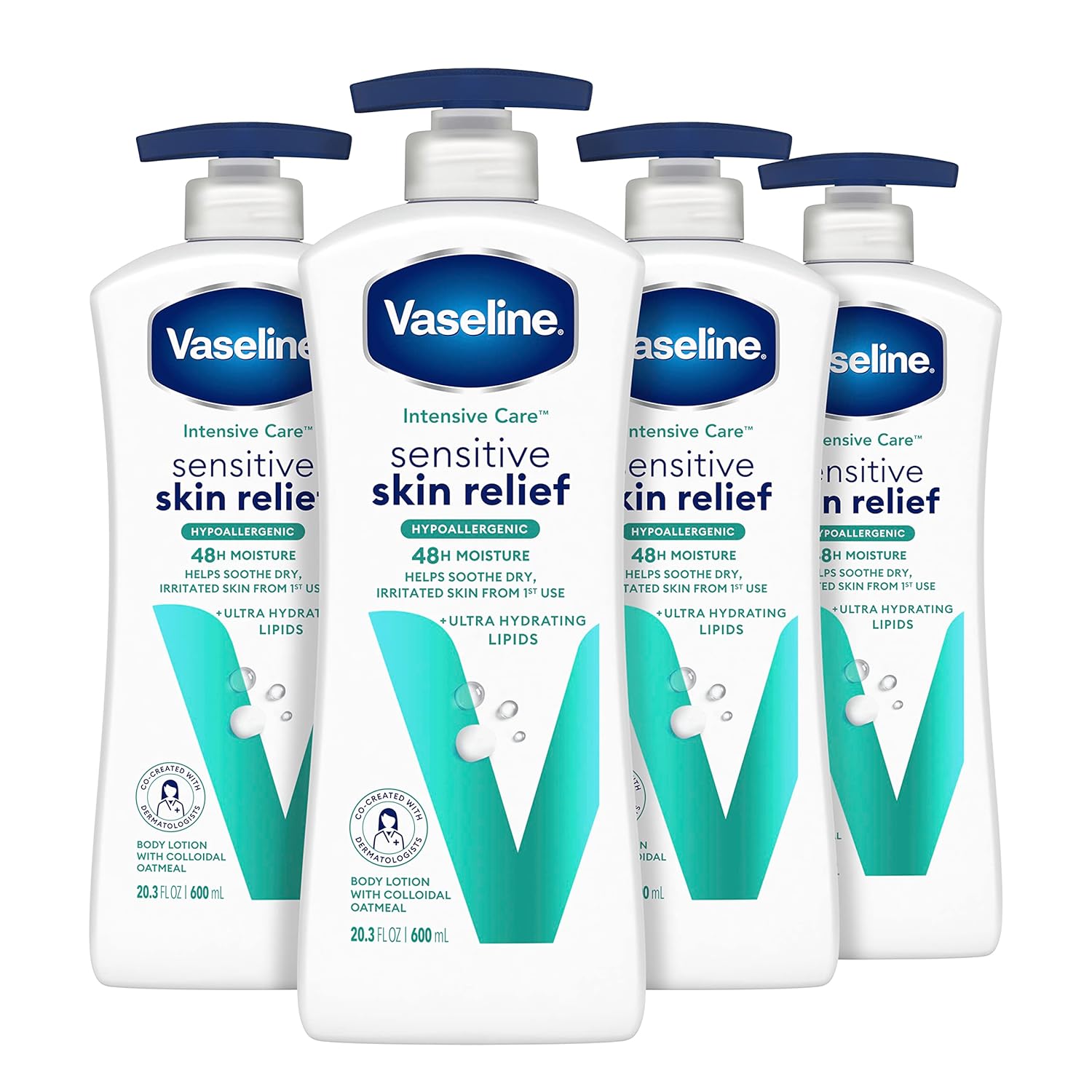 Vaseline Intensive Care Body Lotion 4 Count Sensitive Skin Relief