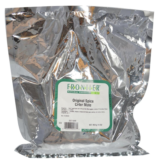 Frontier Co-Op Organic Mulled Cider Mix, 1-Pound Bulk Bag, Warm Up Fragrant Cinnamon, Orange Peel, Allspice, Cloves, Ginger