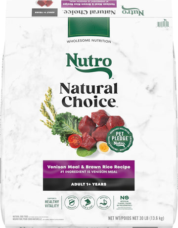 Nutro Natural Choice Adult Dry Dog Food, Venison Meal And Brown Rice Recipe, 30 Lbs