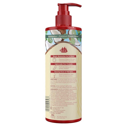 Old Spice Gentleman's Blend Super Hydration Hand & Body Lotion, Eucalyptus & Coconut Cream, 17.0 FL OZ (Pack of 2)