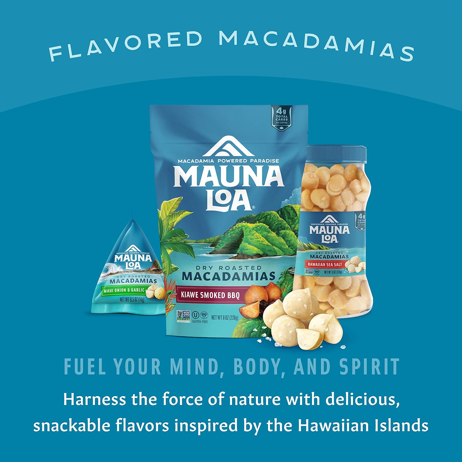 Macadamia Nuts, Hawaiian Sea Salt Flavor, Snack Mac Mini Pouches, Single Serve 1 Oz Bags (Pack Of 12)