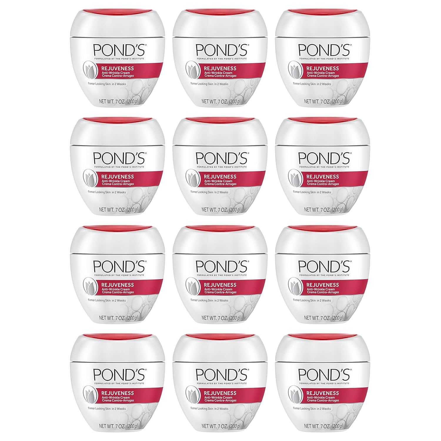 Pond'S Rejuveness Face Cream For Women, Anti-Aging Face Moisturizer Skin Care With Alpha Hydroxy Acid And Collagen, 7 Oz, 12 Pack