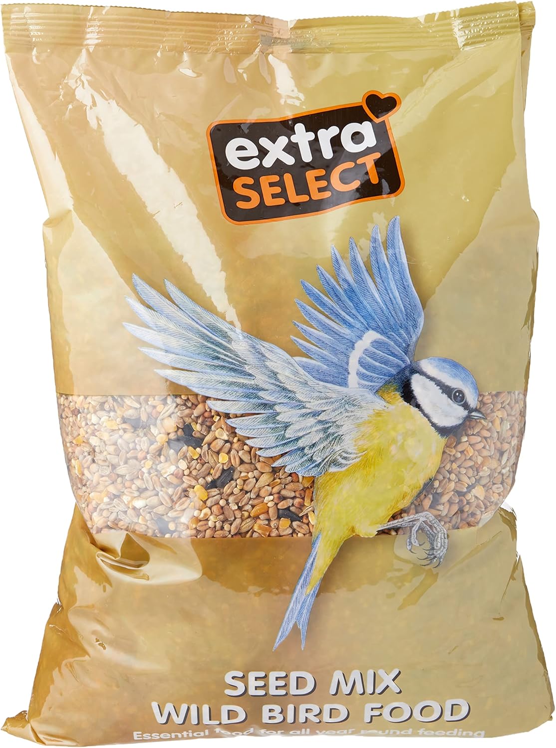 Extra Select Wild Bird Seed Mix with Black Sunflower Seeds, Wheat, Dari, Millet Seeds - Nutrient Rich Wild Bird Food for Small Birds - 3kg?01WBSM3