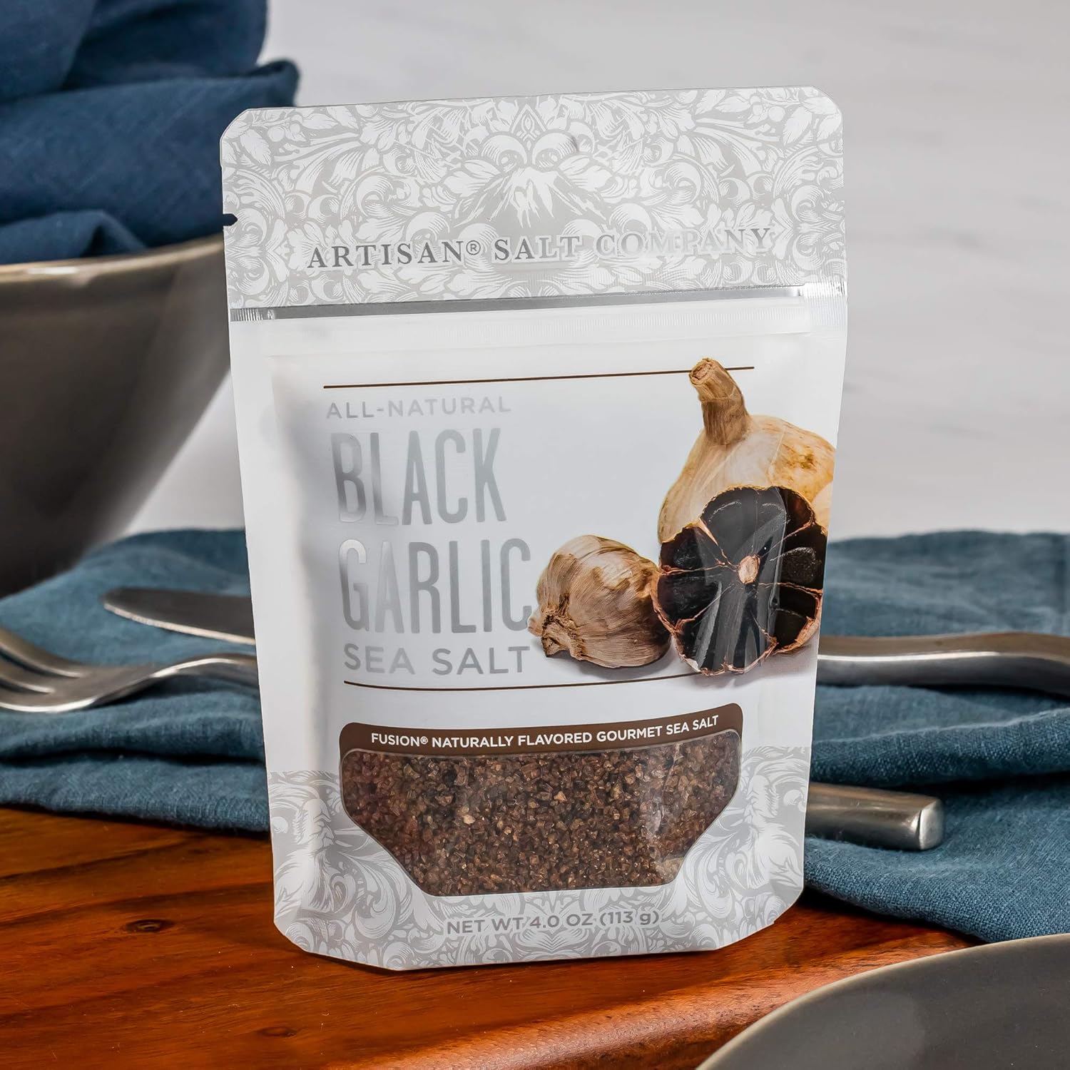 Artisan Salt Company Fusion Naturally Flavored Espresso Brava Sea Salt, Zip-Top Pouch, 3.5 Ounce