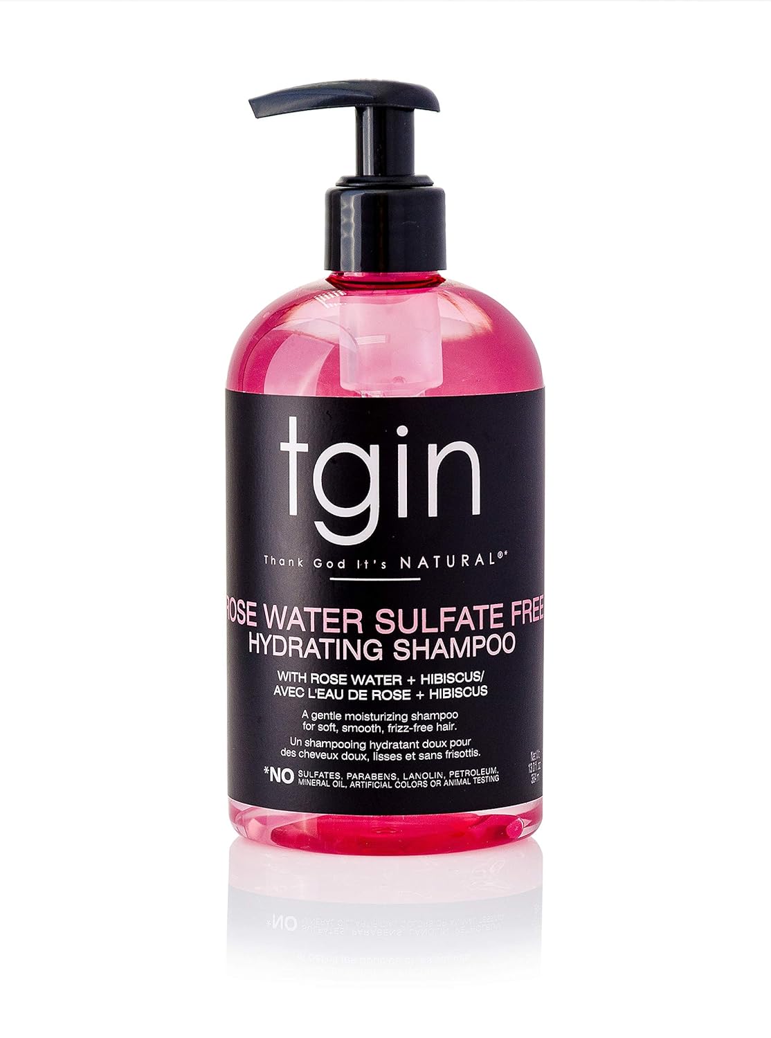 Thank God It's Natural tgin Rose Water Sulfate-Free Hydrating Shampoo for Curls - Waves - Protective Styles - Low Porosity Hair - Fine hair 13oz