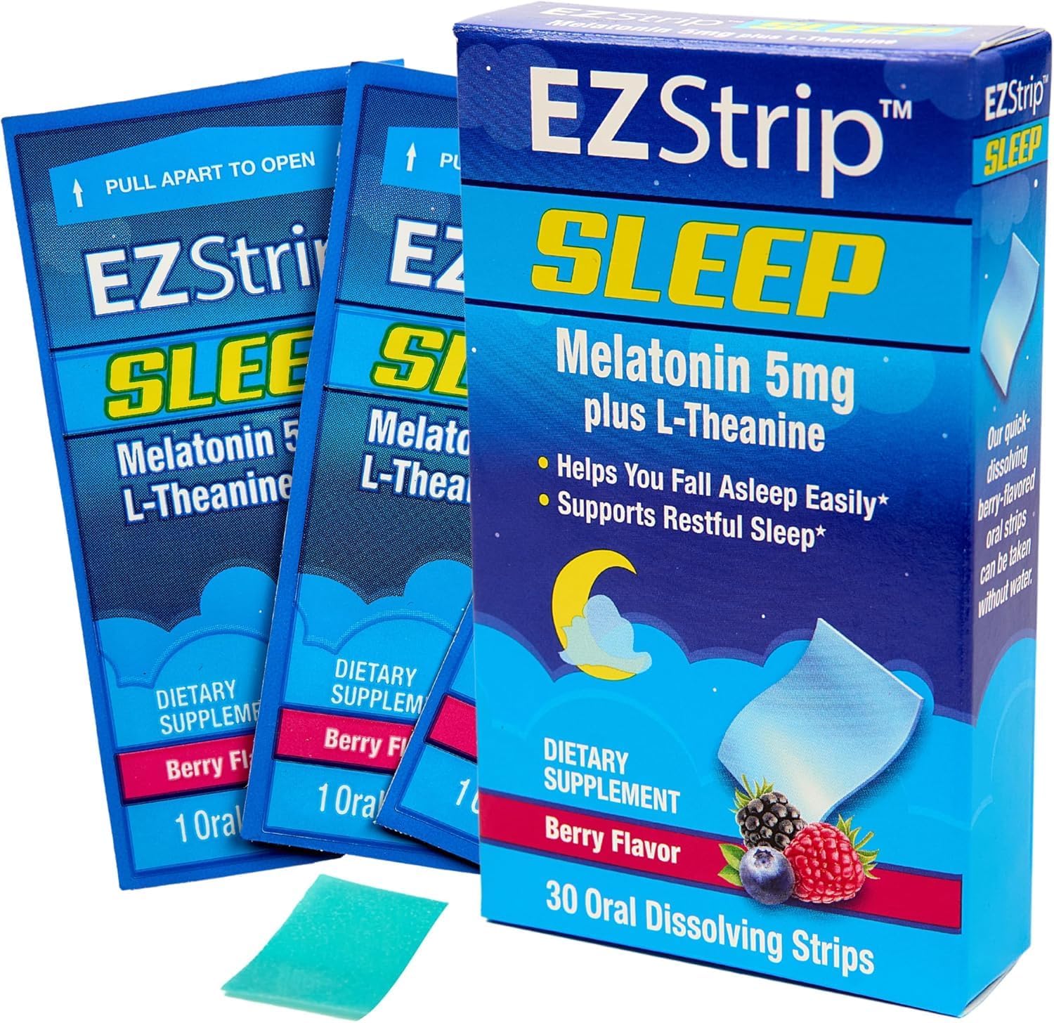 Sleep – Melatonin 5Mg With L-Theanine Sleep Strips. Berry Flavor. Sugar Free, Gluten Free, Sleep Aid Supplement For Adults. Made In An Fda-Registered Facility In The Usa. 30 Pk