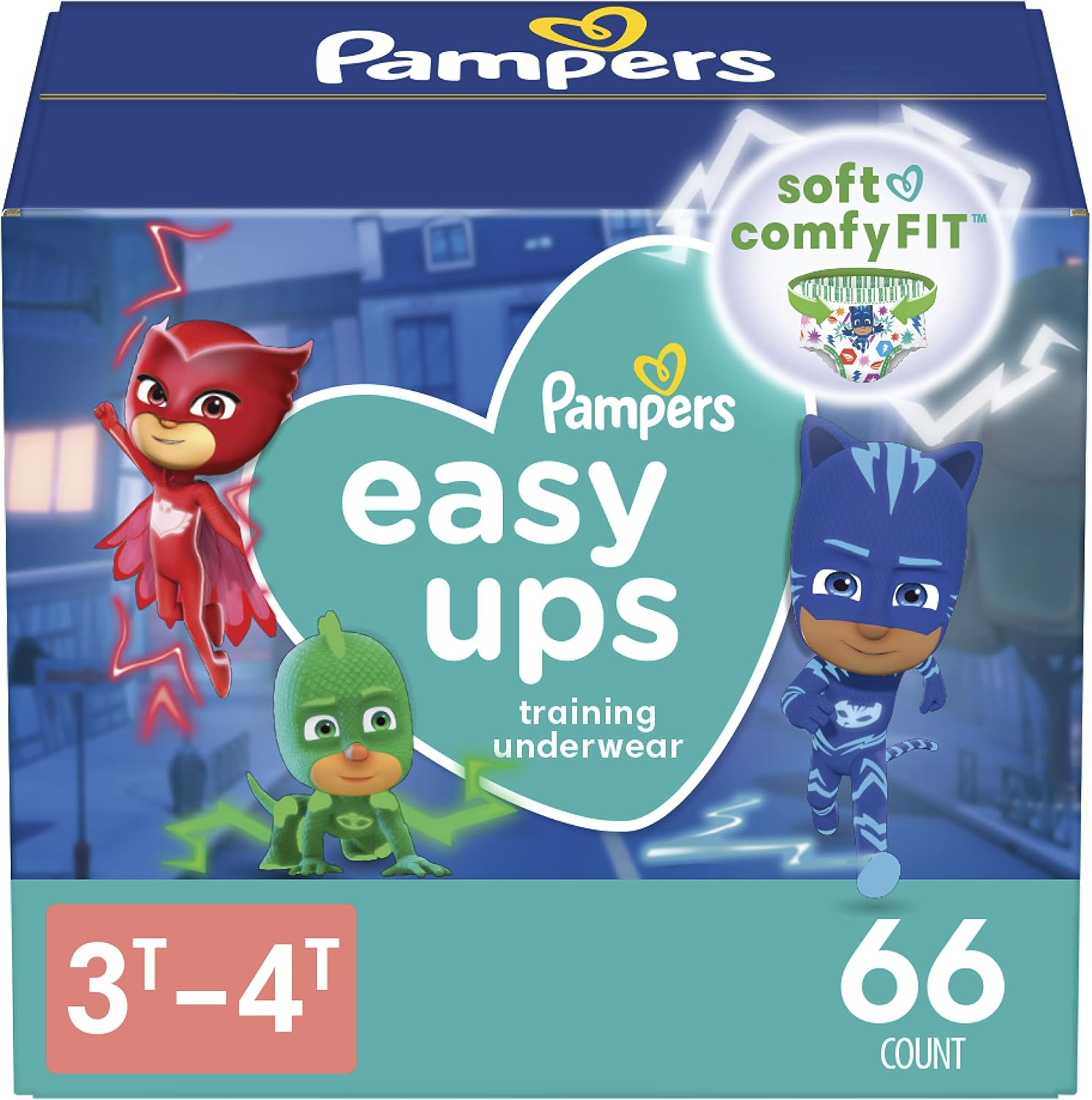 Pampers Easy Ups Boys & Girls Bluey Potty Training Pants - Size 3T-4T, 66 Count, Training Underwear (Packaging May Vary)