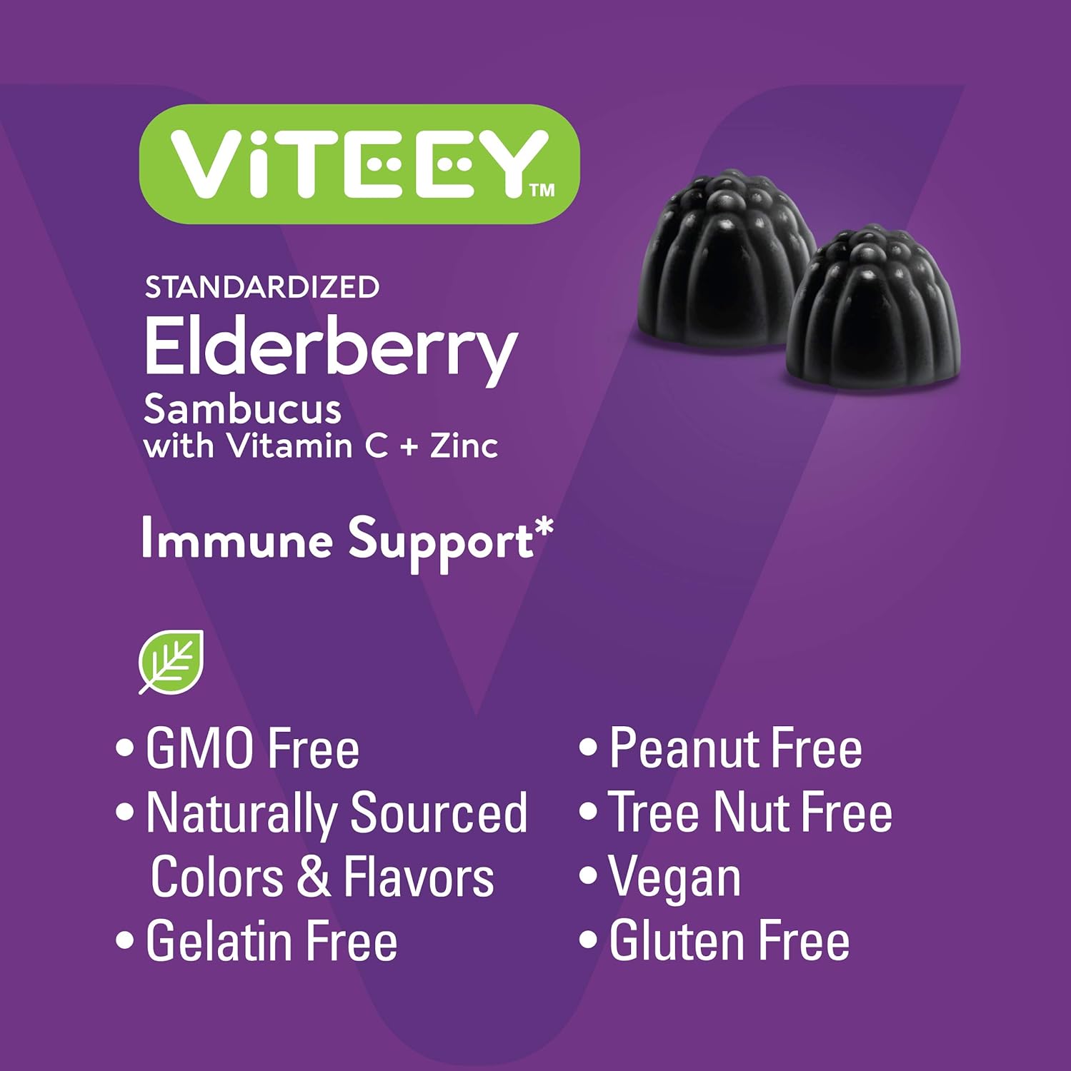 Sambucus Elderberry Gummies for Adults & Teens + Zinc & Vitamin C- Immune Support Supplement- Vegan, Gluten Free, Gelatin Free, GMO Free - Tasty Chewable Berry Flavored Black Elderberry Immunity Gummy : Health & Household