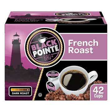 Black Pointe Bay Coffee, French Roast, Dark Roast, 42 Count Single Serve Coffee Pods For Keurig K-Cup Brewers