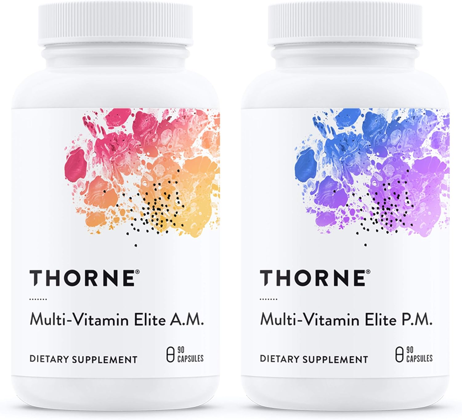 Thorne Multi-Vitamin Elite - Daily Nutritional Supplement - Am Formula Supports Cellular Energy Production And Pm Formula Supports Restful Sleep - Gluten-Free, Dairy-Free - 180 Capsules - 30 Servings