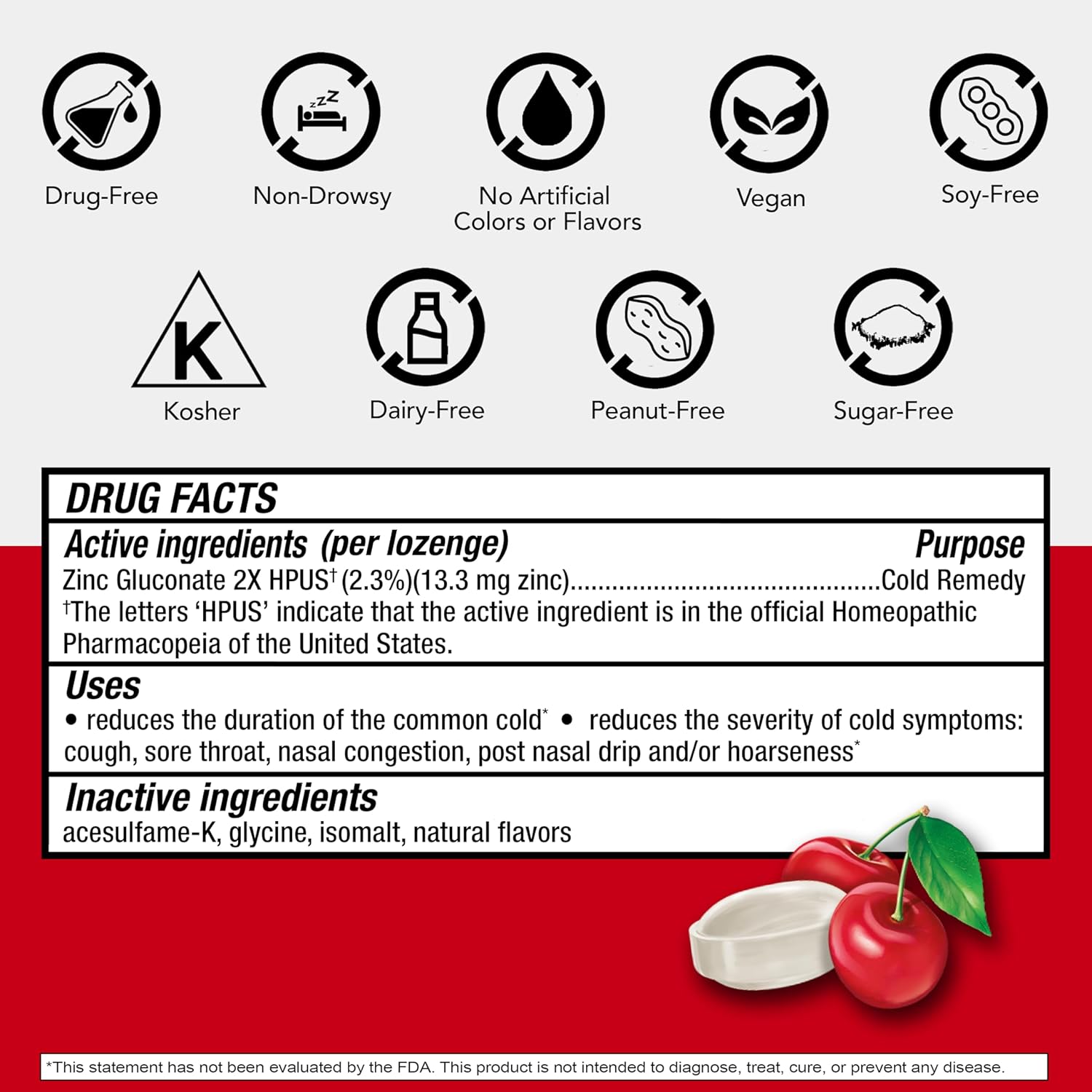 Cold-Eeze Sugar-Free, Natural Wild Cherry Zinc Lozenges, Homeopathic Cold Remedy, Shortens The Common Cold, Sore Throat, Cough, Congestion & Post Nasal Drip, 25 Ct : Health & Household