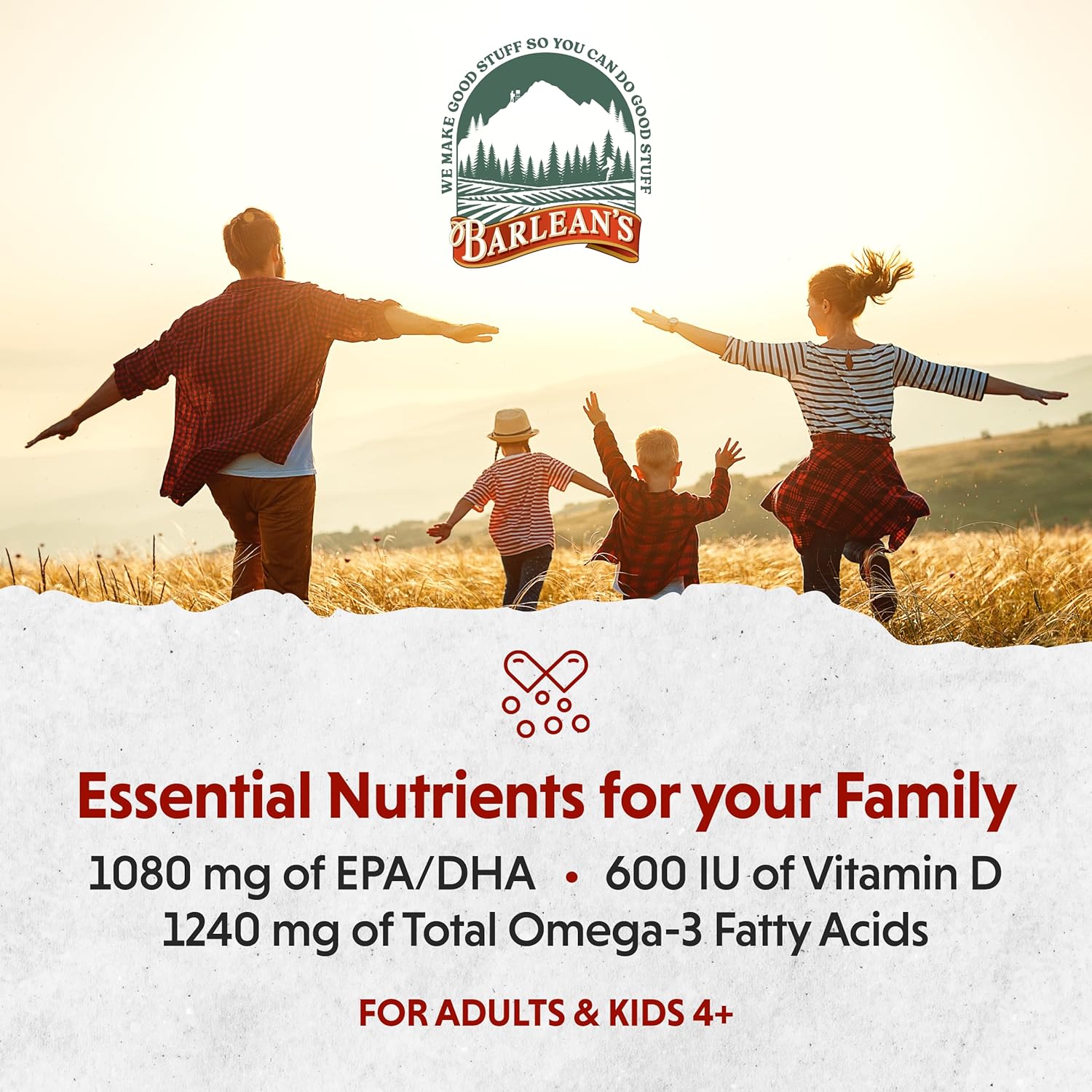 Barlean'S Mango Peach Omega 3 Fish Oil Liquid Supplement With Vitamin D, 1080Mg Epa & Dha Fatty Acid, Smoothie Flavored & Burpless For Brain, Joint, & Heart Health, 16 Oz : Health & Household