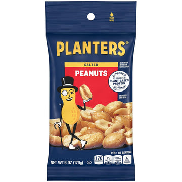 Planters Salted Peanuts, 6 Oz. Bag (12-Pack)