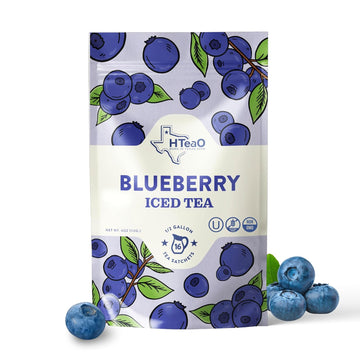 Hteao Blueberry Green Tea Sachets - 8 Gallons Per Package - Real Texas-Style Flavored Iced Tea In 5 Minutes (Pack Of 16 Sachet Bags)
